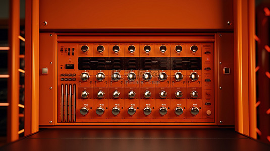 Orange Studio 展示了 3D 渲染的单色专业音频机架