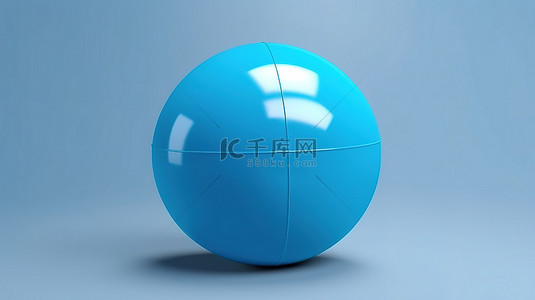 台球对阵背景图片_用于夏季运动和游戏的浅蓝色充气沙滩球的 3D 渲染插图