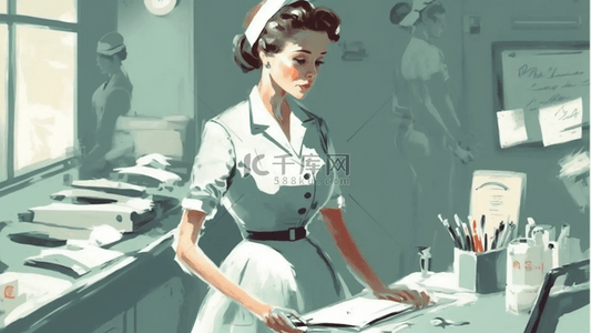 护士插画背景