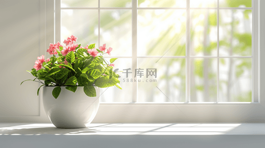 里美背景图片_简约唯美白色花瓶里插花的背景9