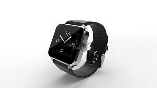 在白色背景下呈现的 3d 智能手表