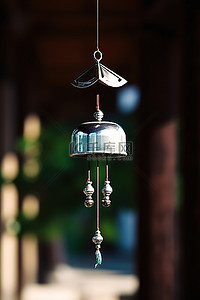疗愈风铃背景图片_寺庙里的韩国风铃
