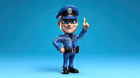 具有俏皮个性的动画 3D 警察