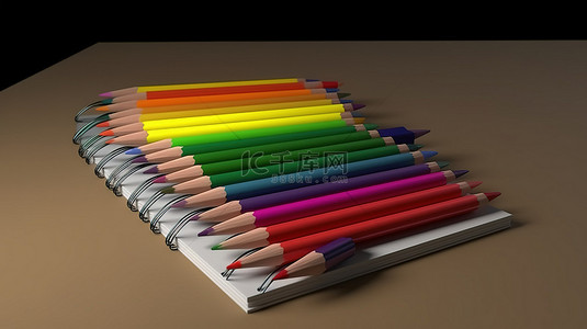 文案策划与写作背景图片_3d 渲染中带铅笔的笔记本