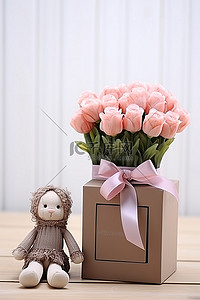 适合生日女孩的粉色花盒