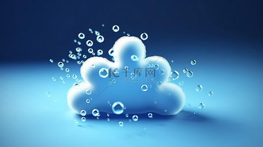 雪云背景图片_雪云预报天气图标与雪花的 3D 渲染