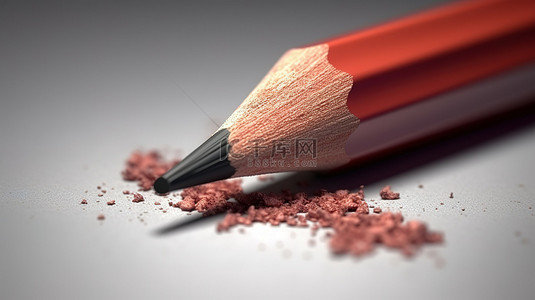 笔的背景图片_特写 3D 插图中红色铅笔石墨的宏观照片