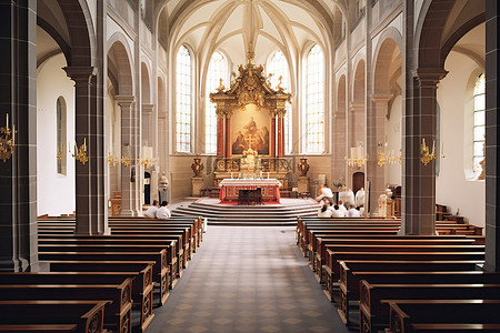 三大支柱背景图片_圣艾格尼丝教堂和大型唱诗班
