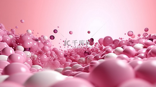 光束粒子背景图片_粉红色粒子极简主义 3d 渲染抽象背景