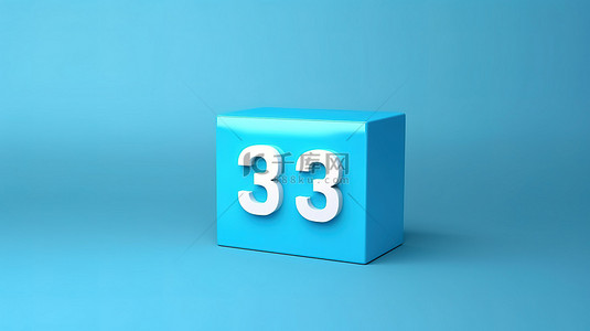4 月 3 日充满活力的蓝晶石日历图标在柔和的蓝色背景上以 3D 渲染的精湛 3D 插图