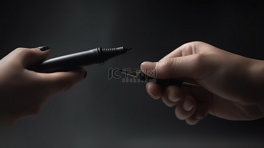 赋背景图片_传递火炬 3d 手将钢笔转移到另一个象征专业赋权和职业机会