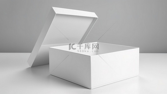 产品展示盒子背景图片_使用 3D 渲染的白色包装盒使产品展示变得简单