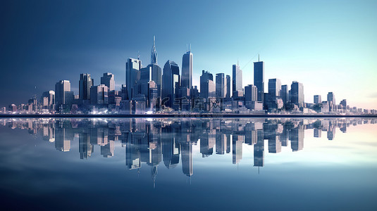 科技感网格背景背景图片_3D 城市景观背景渲染