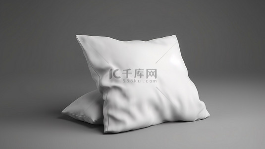空白白色方形枕头模型非常适合您的设计演示特写 3D 渲染