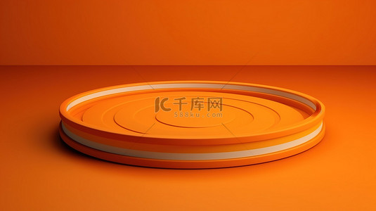 圆形 3D 渲染橙色图形资源，用于引人注目的演示