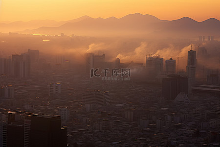 水公司背景图片_首尔的日落由麦肯锡视觉传播公司提供