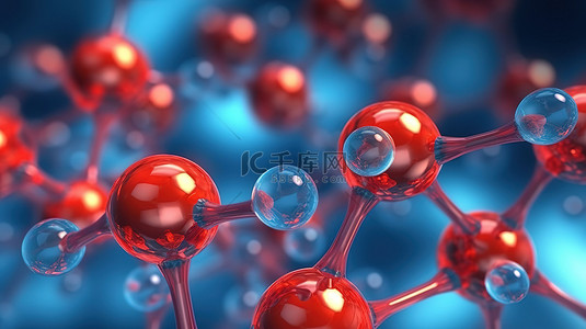 物理科学背景图片_科学背景下分子结构的 3d 渲染