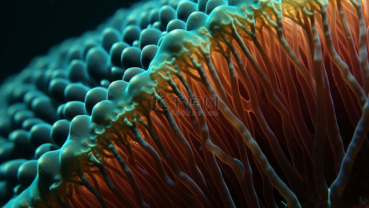 海底世界卡通背景图片_海底绿色生物