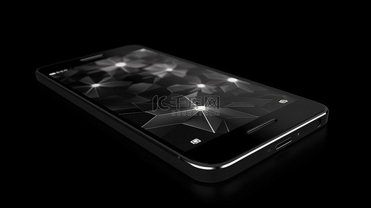 全黑屏隔离智能手机的 3D 渲染