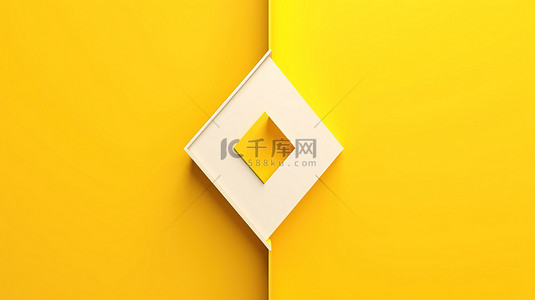 黄色背景上 3D 渲染白色箭头的全景，象征着进步和前进的成就
