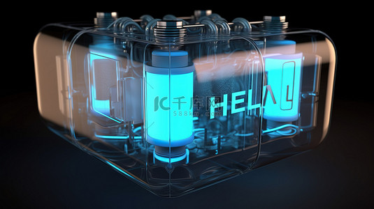 在 3d 渲染图像中可视化的氢能燃料电池