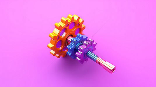 机械设计背景图片_像素艺术设计中的 3D 渲染齿轮和扳手