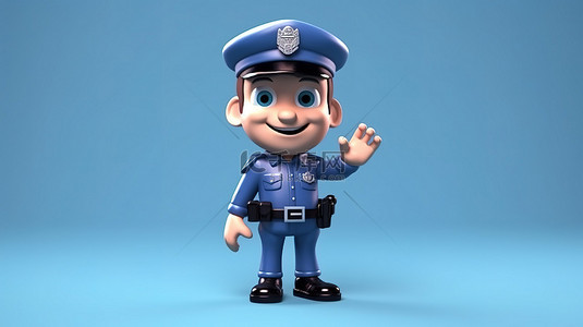 人民的正义背景图片_异想天开的 3D 卡通警察带来欢乐