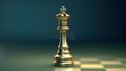 国际象棋皇后的 3D 渲染是游戏的精美棋子