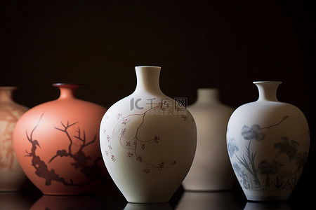 青瓷背景图片_所有这些花瓶都是由聚合物粘土制成的