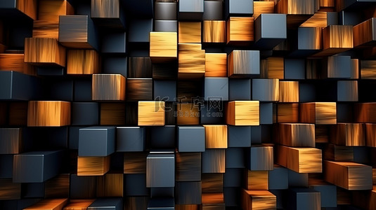 黑色木头背景图片_时尚的 3D 墙，棕色和黑色的背景或 d cor