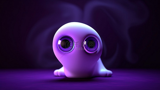 不快乐的背景图片_光谱眼紫色色调的 3D 幽灵