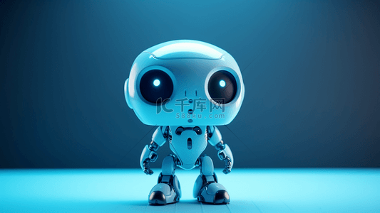 机器人蓝色可爱漂亮背景