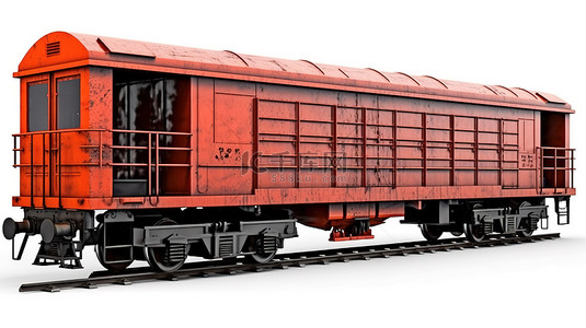 铁路货物运输的铁路车厢和机车的独立 3D 图形设计元素