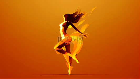 长裙竹荪背景图片_舞蹈抽象单人舞简单背景