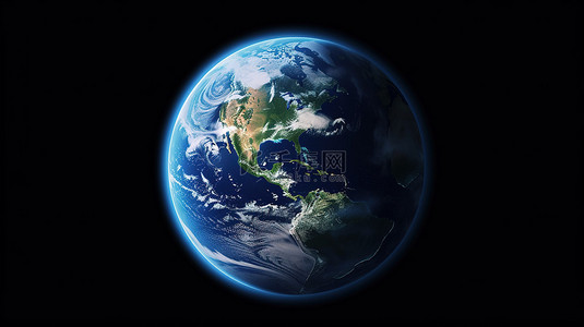 蓝色夜背景背景图片_蓝色地球行星元素的迷人 3D 渲染
