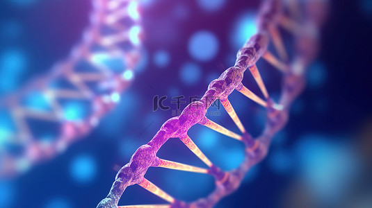 中性蓝色背景上带有 3D DNA 分子的医疗横幅