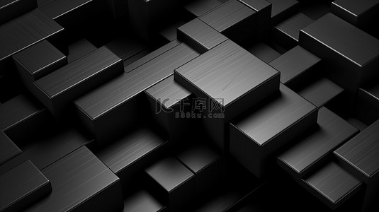 黑色抽象几何背景清新的设计完美适合演示横幅网站分层纹理和 3D 插图