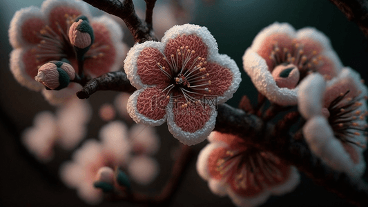 花卉樱花编织可爱背景