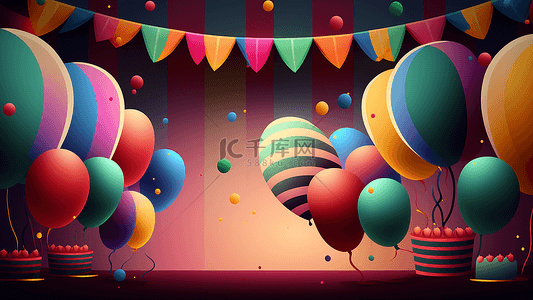 彩色多色背景图片_派对多色气球