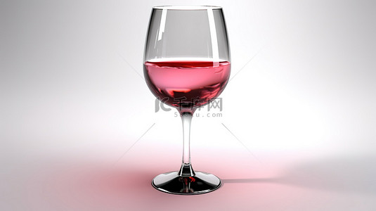 葡萄酒。酒杯背景图片_孤立酒杯的 3d 插图