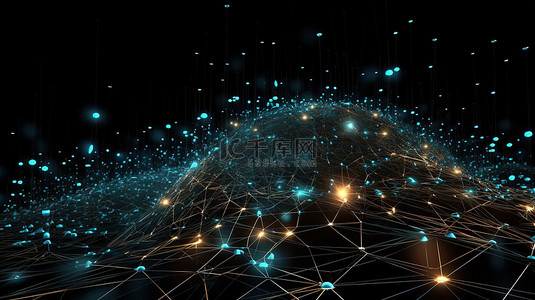 全球移动背景图片_3D 数字网络连接现代技术背景