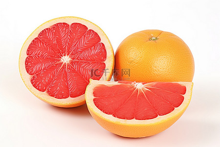 水果柚子背景图片_柚子被切成两半