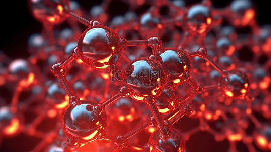3D 渲染中分子和巴基球结构的生物技术可视化