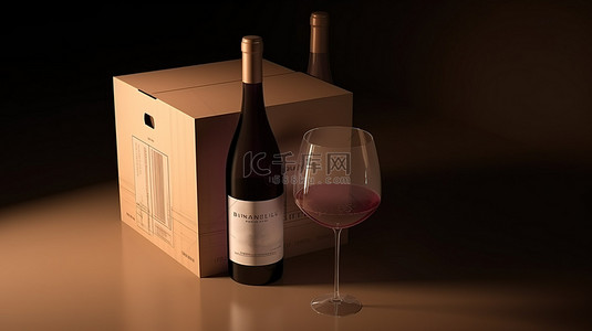 酒品背景图片_3d 渲染中的酒盒