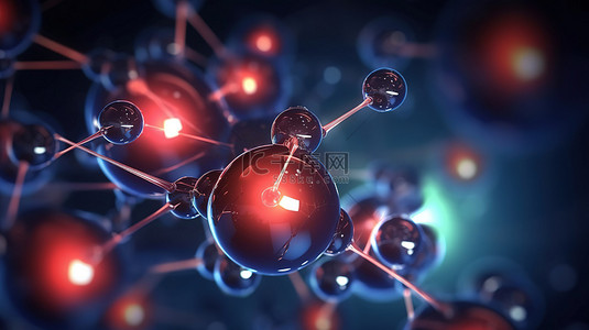 物理科学背景图片_科学物理学中抽象分子的 3d 插图