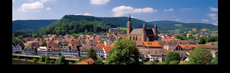德国过期背景图片_一个小镇位于德国河谷