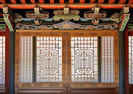 寺庙大门背景图片_寺庙大门打开 东朝鲜 清溪川 韩屋 韩国