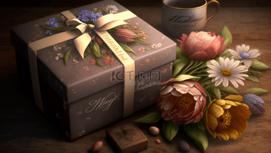母亲节花束礼盒背景