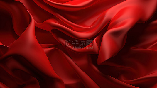 3d 渲染中红布的抽象背景