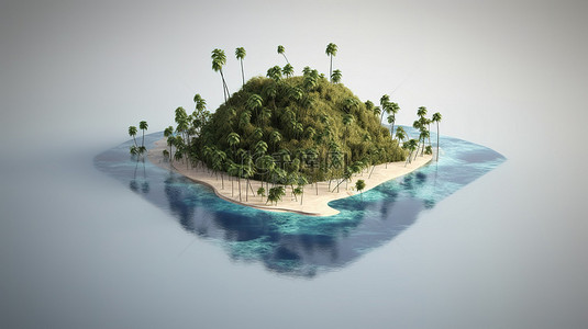 令人惊叹的 3D 图形中的美元形岛屿